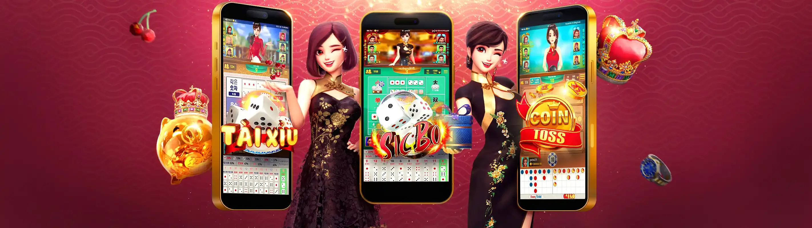 Giao diện ứng dụng choang app trên điện thoại, hiển thị các trò chơi cá cược thể thao và casino